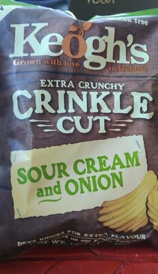 Keogh's Crinkle Cut Sour Cream & Onion crisps bag